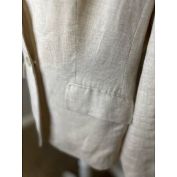 Brooks Brothers 346 women's Milano fit beige linen 2 button blazer size 12P - Picture 4 of 11
